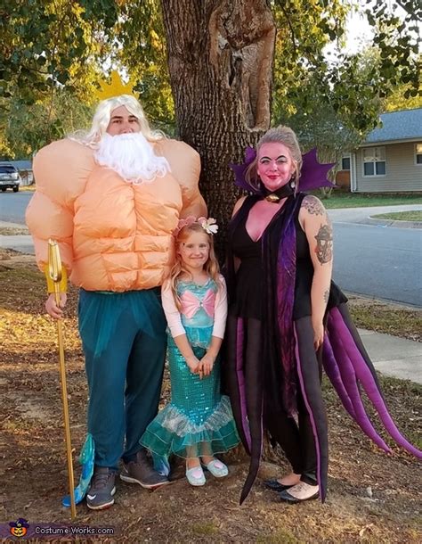 King Triton, Ursula and Little Mermaid Family Costume