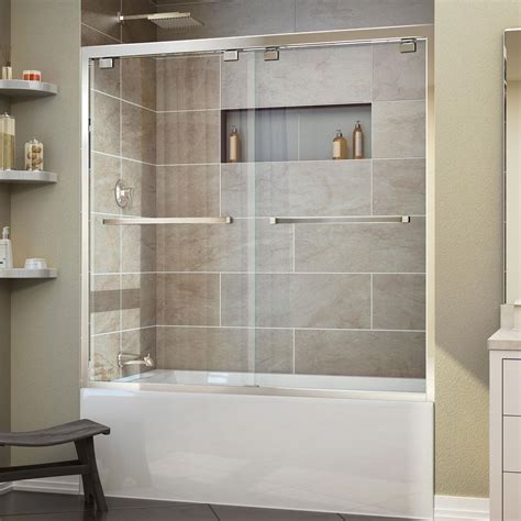 DreamLine Encore 56 in. to 60 in. x 58 in. Framed Bypass Tub Door in ...