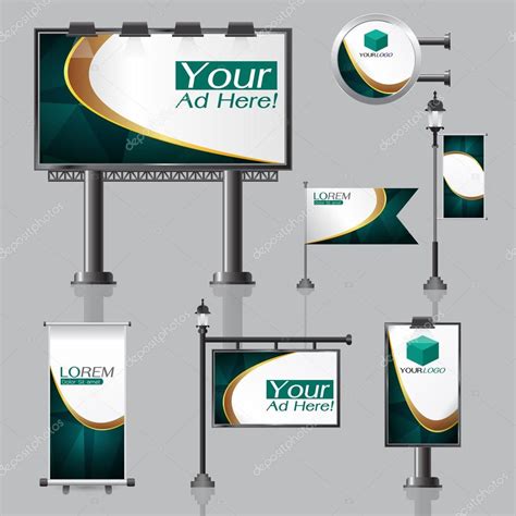 Vector Outdoor advertising design for company with color circles Stock ...