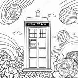 Colorful Tardis Coloring Page  Coloring Pagescom sketch template