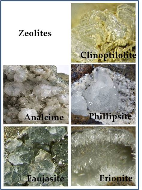 Some minerals with zeolite structure. Clinoptilolite photo by Christian... | Download Scientific ...