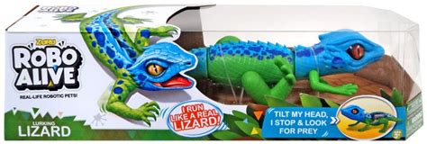 Robo Alive Lurking Lizard Robotic Pet Figure Green Blue, Blue Head Zuru ...