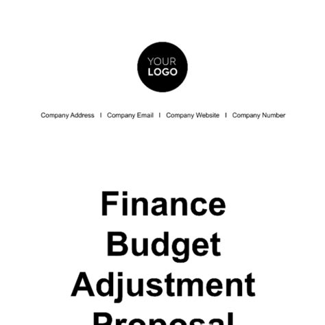Finance Budget Adjustment Proposal Template - Edit Online & Download Example | Template.net
