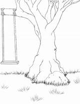 Tree Swing Drawing Sketch Coloring Page sketch template