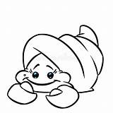 Little Kind Crab Shell Animal Coloring Page Cartoon Illustration Stock  sketch template