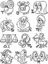 Signos Colorare Zodiacali Segni Ausmalen Sternzeichen Tierkreiszeichen  sketch template