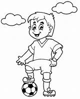 Boy With Soccer Ball Coloring Page  Free Printable Pages sketch template