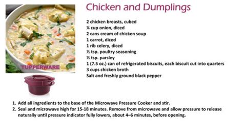 Tupperware Microwave Pressure - Chicken & Dumplings | Microwave ...