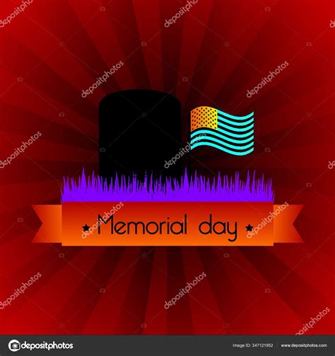 Memorial Day Card Blue Background Vector Illustration Stock Vector ...