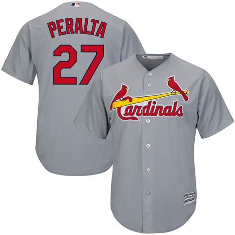 Majestic Jhonny Peralta St. Louis Cardinals Gray Official Cool Base Player Jersey