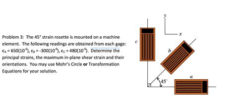 Problem 3: The 45 Degree Strain Rosette Is Mounted... | Chegg.com