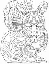 Premium Vector  Coloring Book Page With Detailed Carnival Mask sketch template