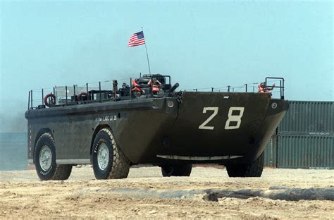 The wheeled LARC LX landing craft, capable of carrying up to 100 tons ...