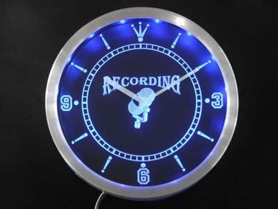 nc0283-b Recording On The Air Radio Studio Neon Sign LED Wall Clock | Led wall clock, Wall clock ...