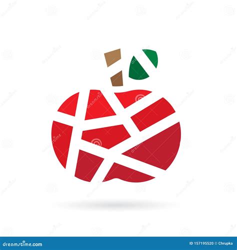 Geometric apple icon stock vector. Illustration of triangle - 157195520