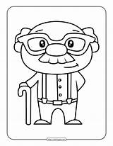 Old Man Coloring Page sketch template