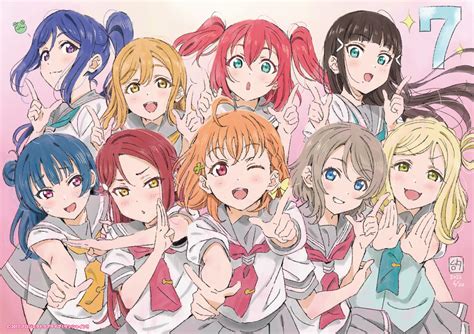 Love Live! Sunshine!! Unit Aqours Releases 7th Anniversary Illustration