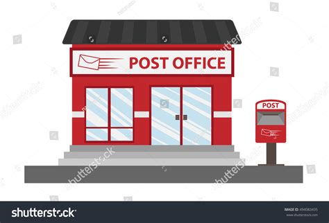 Cartoon Post Office Building