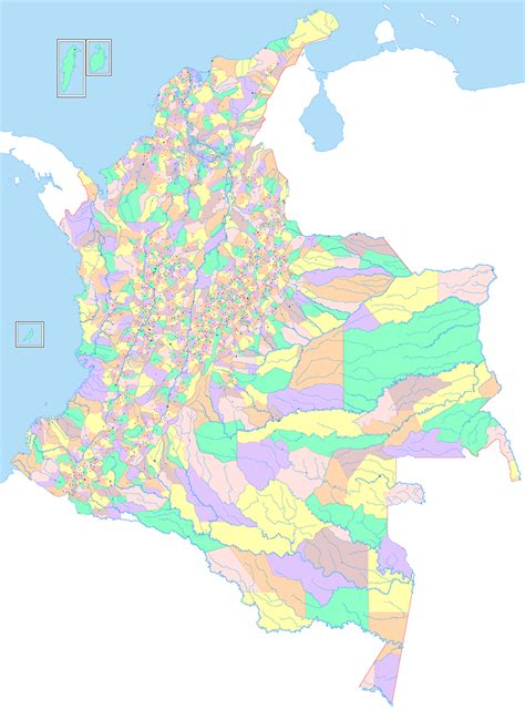 Municipios de Colombia - Tamaño completo