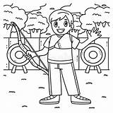 Archery Archer With Bow Coloring Page For Kids Stock Illustration  sketch template