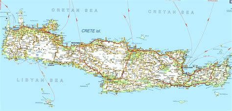 Crete Road Map - Crete • mappery