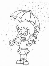 Rain Coloring Page sketch template