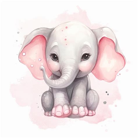 Premium AI Image | A drawing of an elephant with pink and pink spots on it