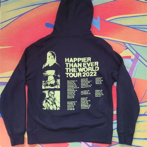 Billie Eilish Happier Than Ever Tour 2022 Hoodie Large - Gem