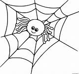 Cute Spider On The Web Coloring Page Printable sketch template