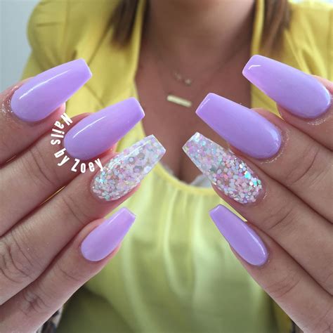 Purple nails gel acrylic | Purple acrylic nails, Purple nails, Nail ...
