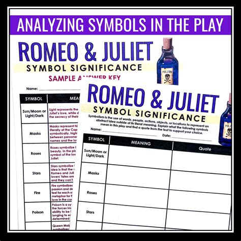 Romeo and Juliet Symbolism Assignment - Analyzing Symbols in Shakespea – Presto Plans