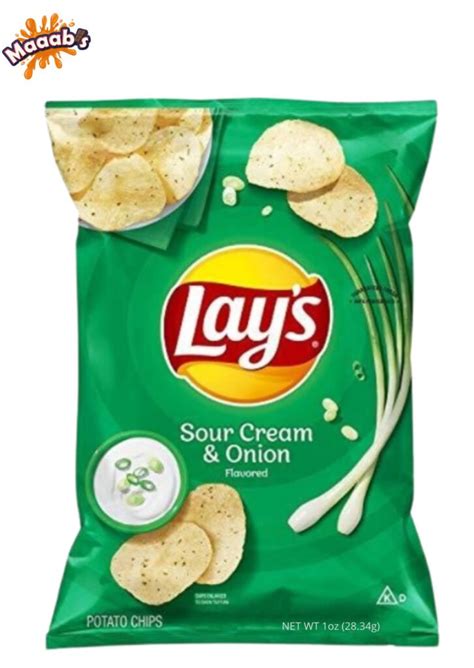 Lay’s Potato Chips, Sour Cream & Onion Flavor – 1oz (28.34g) - Maaabs