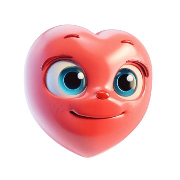 Happy Heart Cartoon With Blue Eyes, Heart, Smiling, Happy PNG ...
