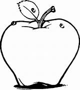 Easy Apple Line Art Coloring Page – Printable Pages sketch template