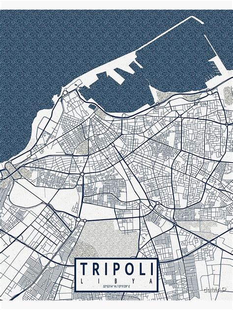 "Tripoli City Map of Libya - Coastal" Poster for Sale by deMAP