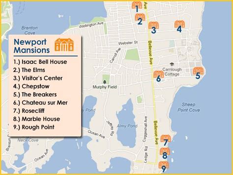 Map Of Newport Mansions - United States Map States District