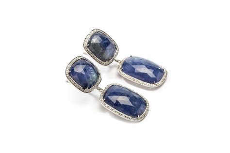 Tanzanite Diamond Gold Dangle Earrings For Sale at 1stDibs