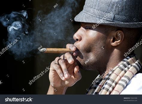 Black Man Smoking Cigar Portrait Hat Stock Photo 73261030 | Shutterstock