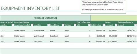 Free Equipment Register Template (Excel, Word) - Excel TMP