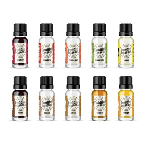 Set of 10 Essential Natural Food Flavourings | Foodie Flavours