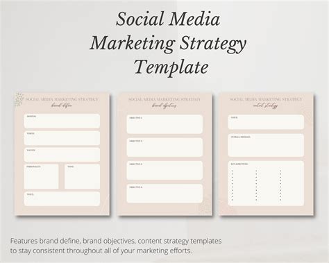 Social Media Marketing Strategy Template Small Business - Etsy