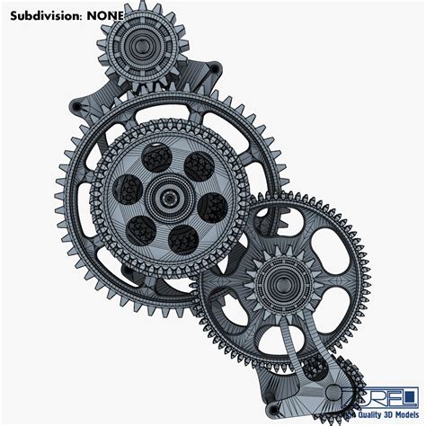 Gear Mechanism V 3 - 3D Model by Zurel