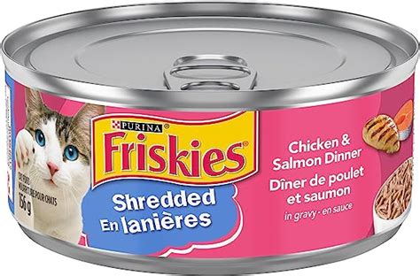 Friskies Wet Cat Food, Shredded Chicken and Salmon Dinner - 156 g Can ...