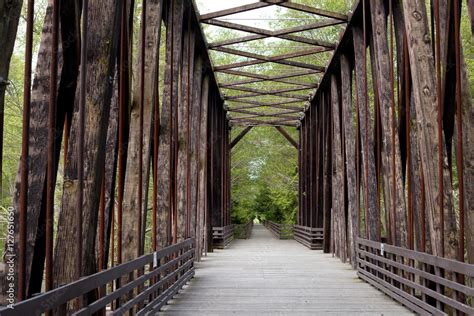 Railway trestle converted into a trail bridge Stock Photo | Adobe Stock