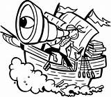 Coloring Spyglass Jake Pirate Telescope Cliparts Pirates Neverland  sketch template