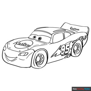 Lightning McQueen Coloring Page | Easy Drawing Guides