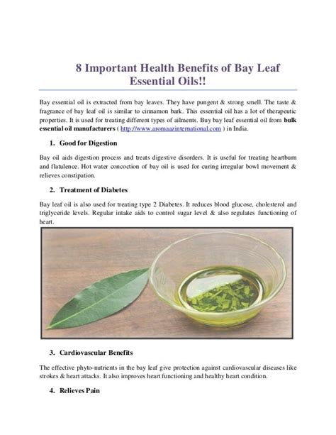 8 important health benefits of bay leaf essential oils