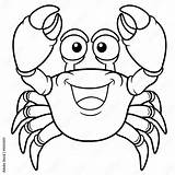 Vetor Do Stock Vector illustration Of Cartoon crab  Coloring Book sketch template