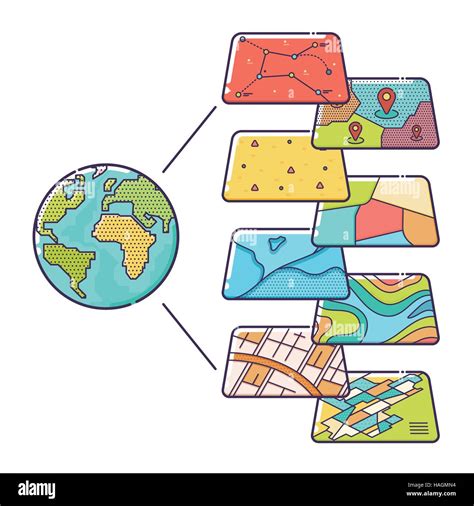 Vector Illustration of GIS Spatial Data Layers Concept for Business ...