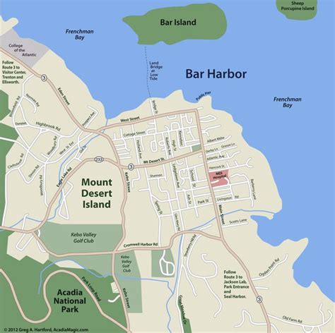 Bar Harbor Steet Map - Acadia Maine | Bar harbor, Maine travel, Acadia maine